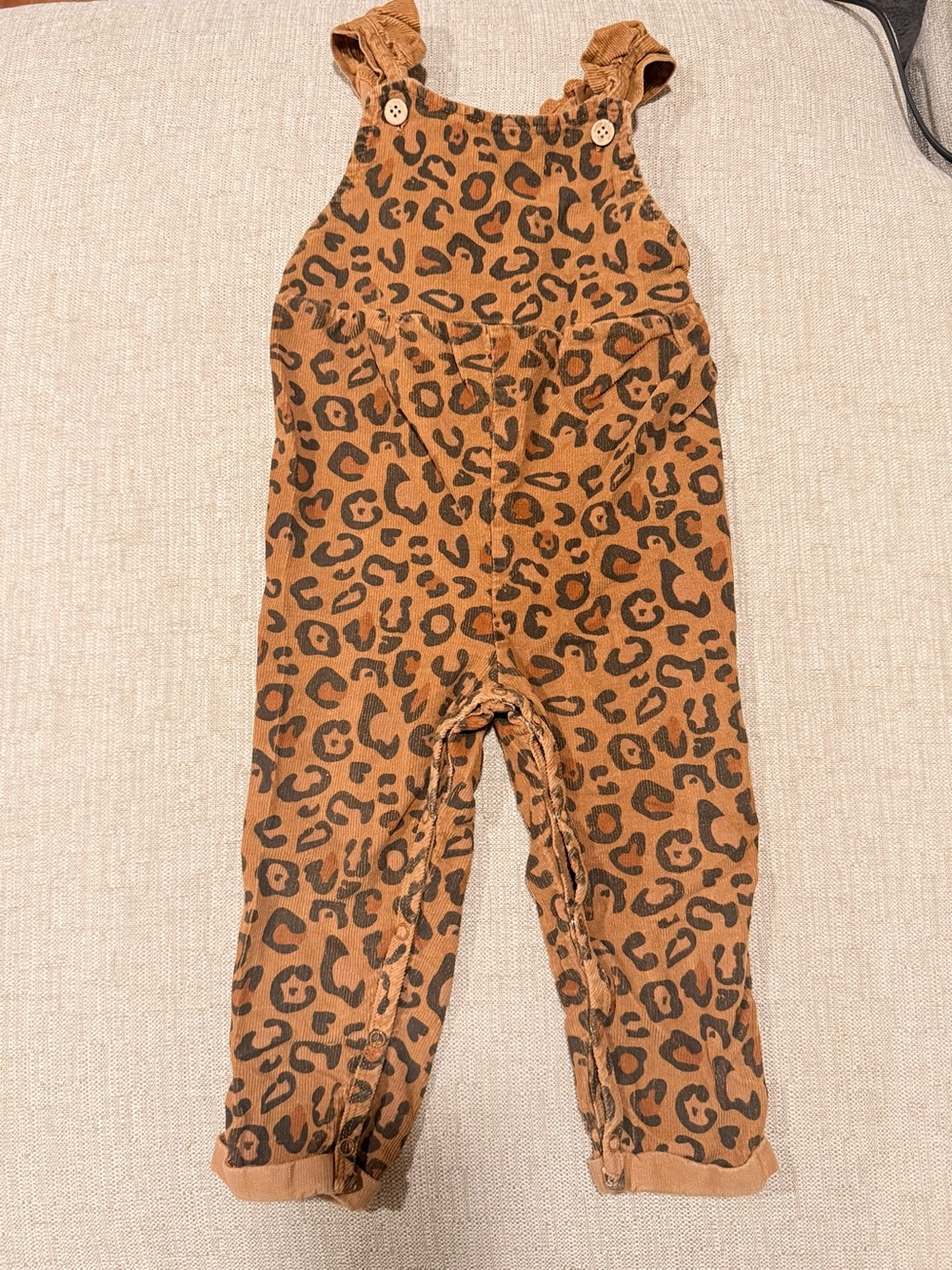 Mud Pie Brown Leopard-Print Kids Overalls